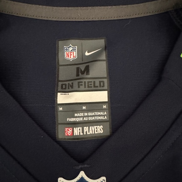 Nike Seattle Seahawks Russell Wilson #3 Home Jersey On-Field Mens Size M Navy - Picture 2 of 3